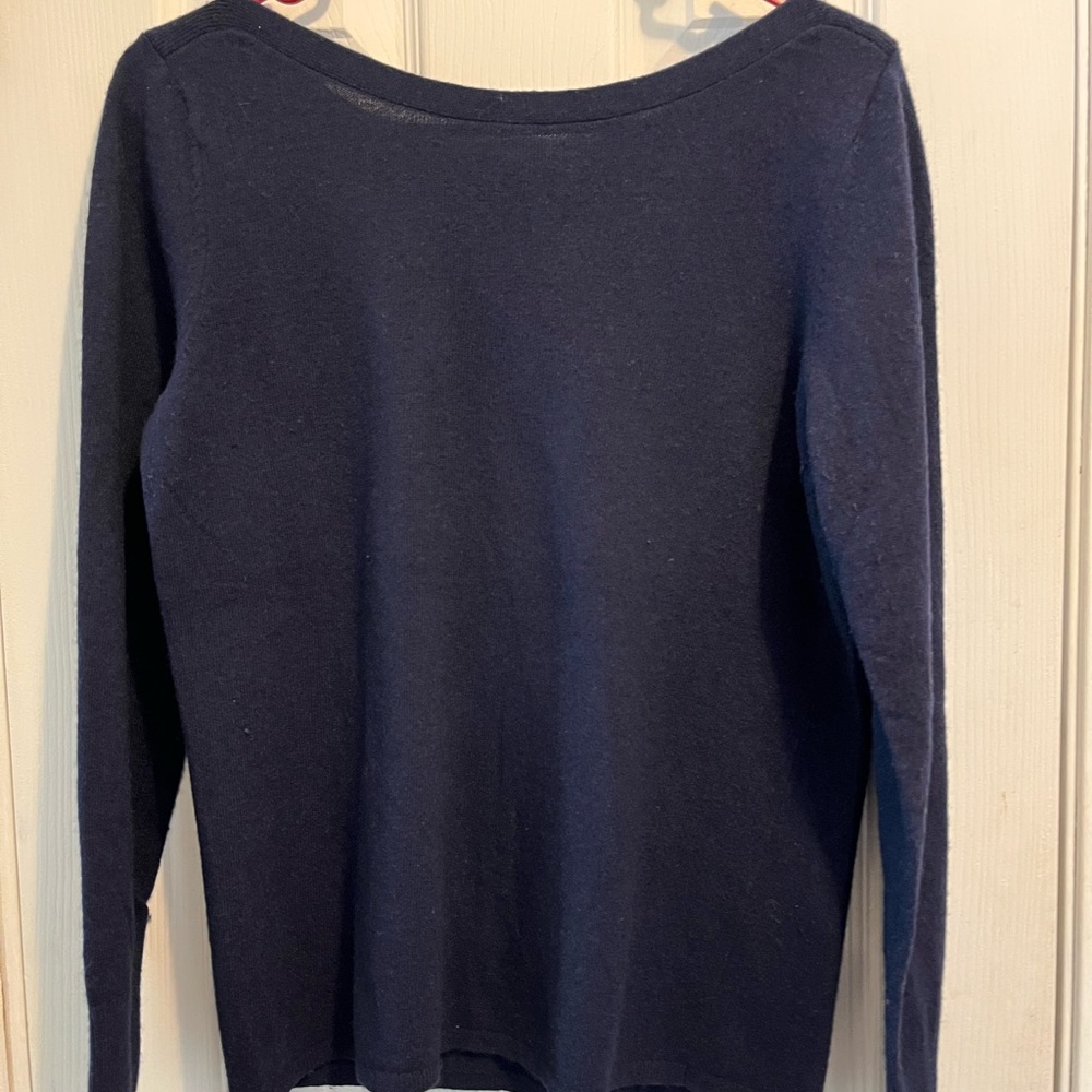 Banana Republic Navy Tie Back Filpucci Sweater  Wool/Cashmere Blend Pullover